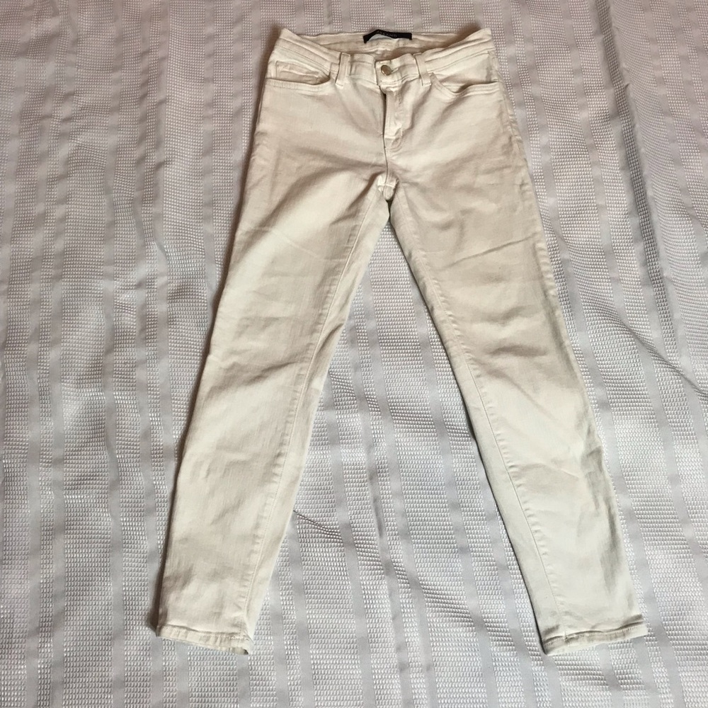 J Brand White Skinny Stretch Jeans